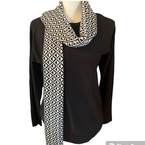 ADRIENNE VITTADINI Black Sweater with Matching Scarf, NEW